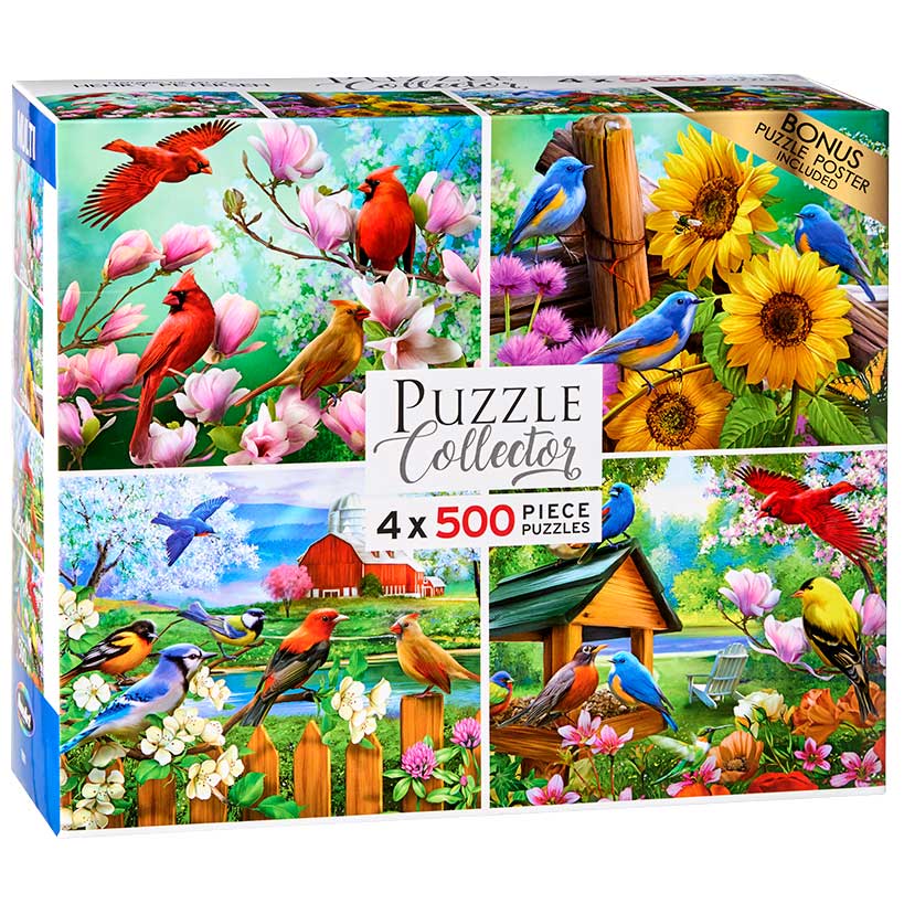 RoseArt® 4-In-1 Songbirds Jigsaw Puzzle Set - Image 4