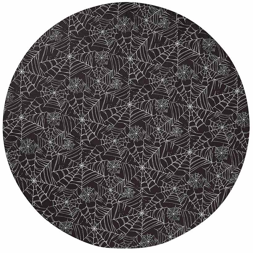 Round Custom Fitted Vinyl Tablecloth with Flannel Backing Halloween - Image 5