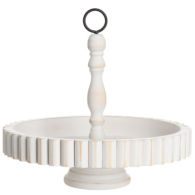 Round Rustic Wood Serving Tray - Image 3