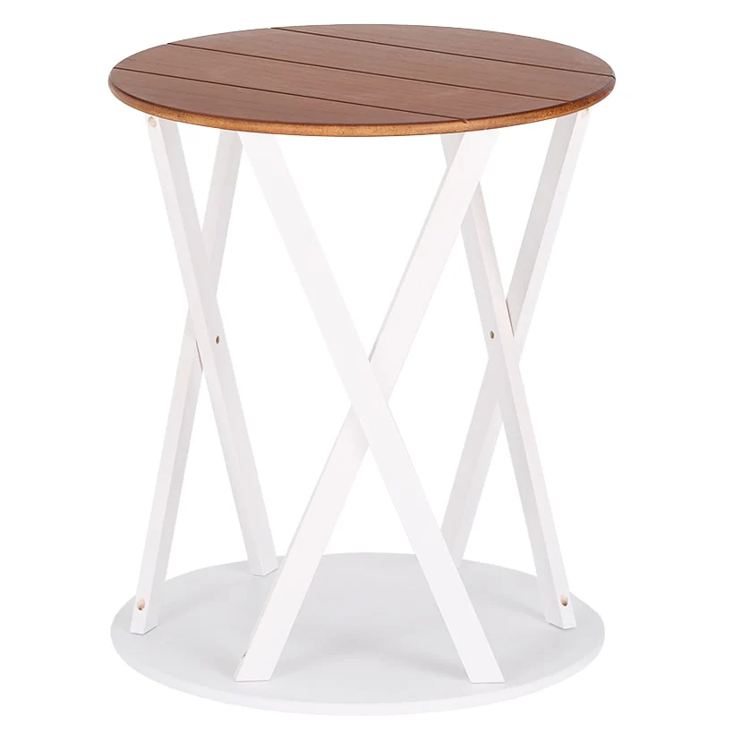 Round Two Tone Rustic Style Accent Table 19" Dia x 21.5"H - Image 3