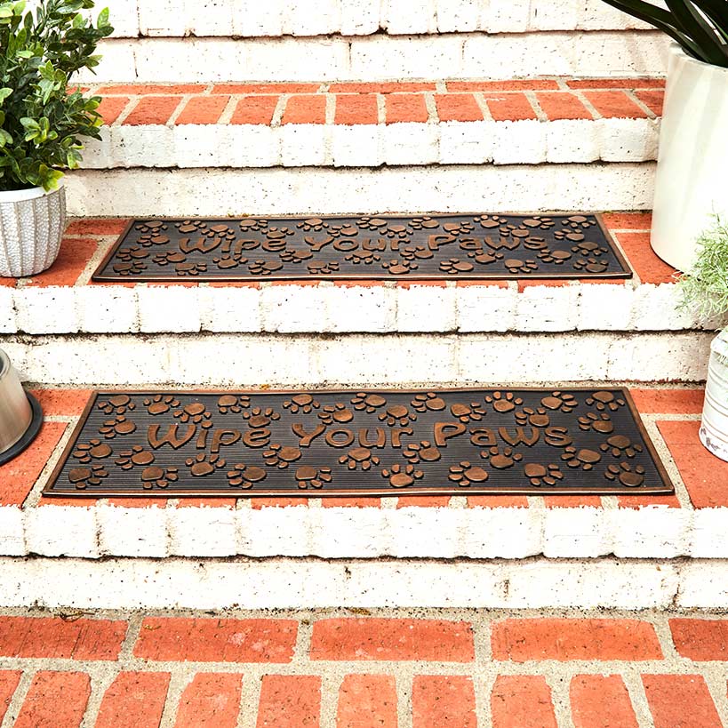Rubber Stair Treads Set of 2 or Doormat, Wipe Your Paws - Image 3