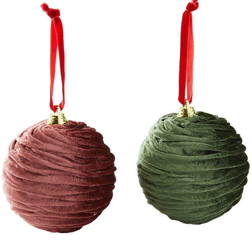 Ruffled Ball Ornaments Set of 2 - Image 2
