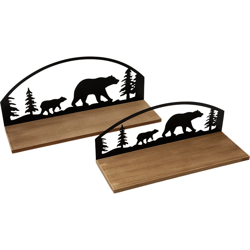 Rustic Cabin Lodge Style Wall Shelves Set of 2 - Image 2