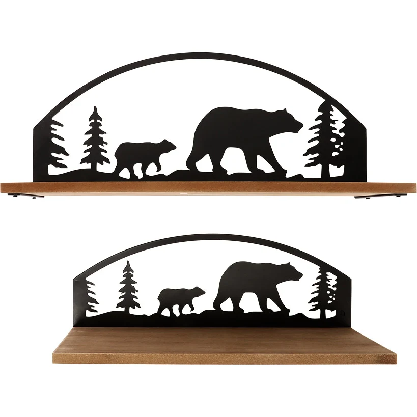 Rustic Cabin Lodge Style Wall Shelves Set of 2 - Image 3