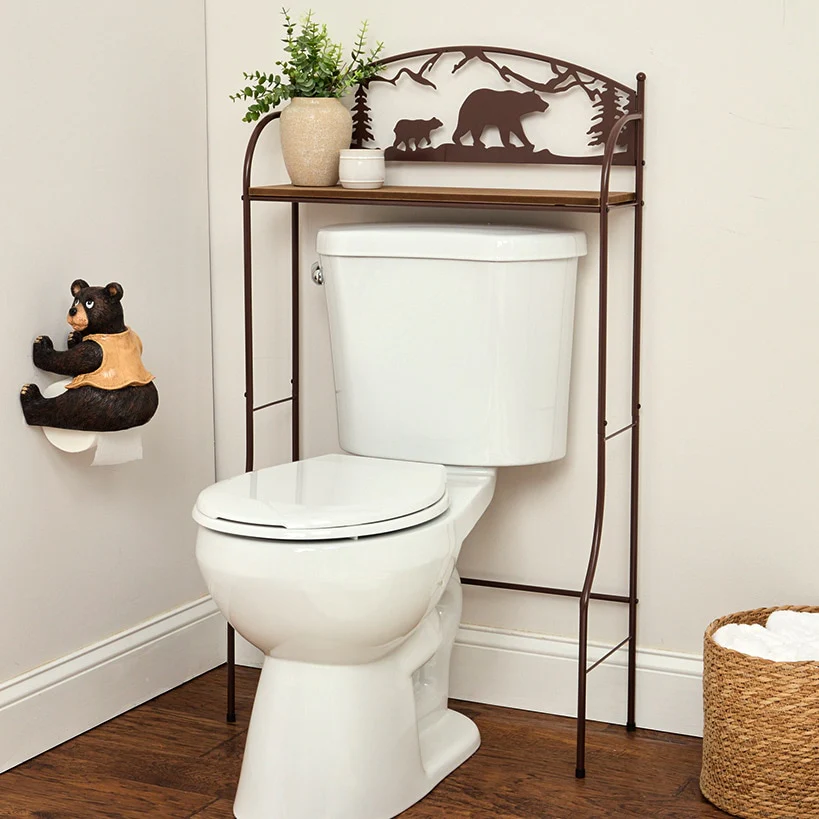 Rustic Lodge Bear Over-the-Toilet Space Saver