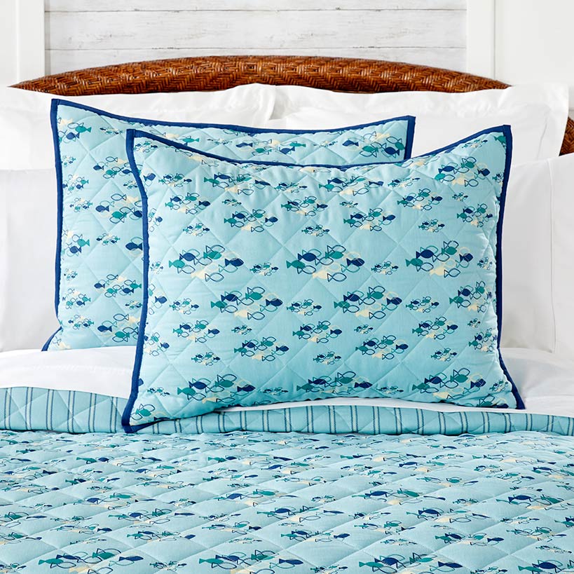 School of Fish Reversible Full/Queen or King Quilt or Sham - Image 2