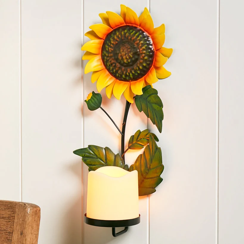 Sconce Flower LED Candle In Daisy Forget Me Not Hibiscus Or Sunflower - Image 5