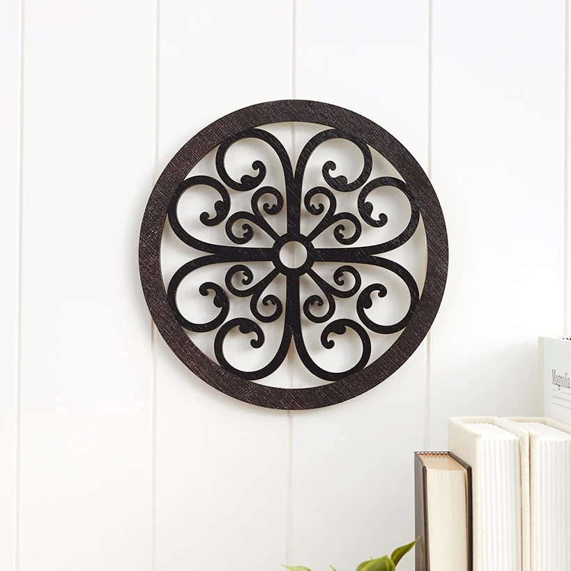 Scrolled Wall Medallion Elegant Metal Wall Art Decor - Image 2