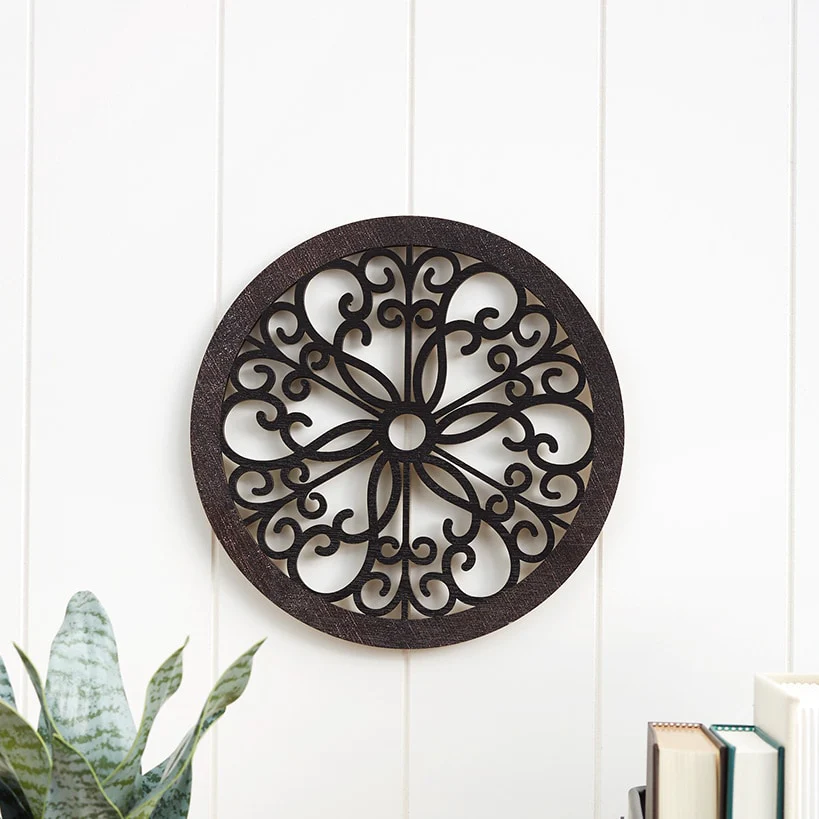 Scrolled Wall Medallion Elegant Metal Wall Art Decor - Image 4