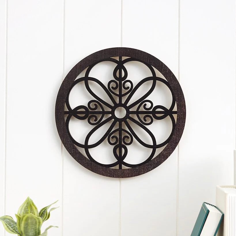 Scrolled Wall Medallion Elegant Metal Wall Art Decor - Image 5