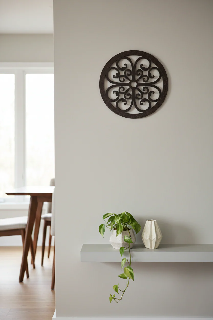 Scrolled Wall Medallion Elegant Metal Wall Art Decor - Image 6
