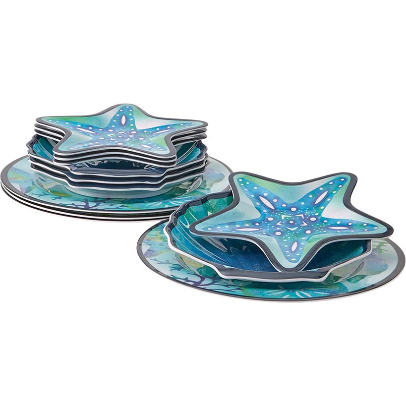 Seaside Beach Shell Melamine Dessert Plates Set of 4 - Image 4