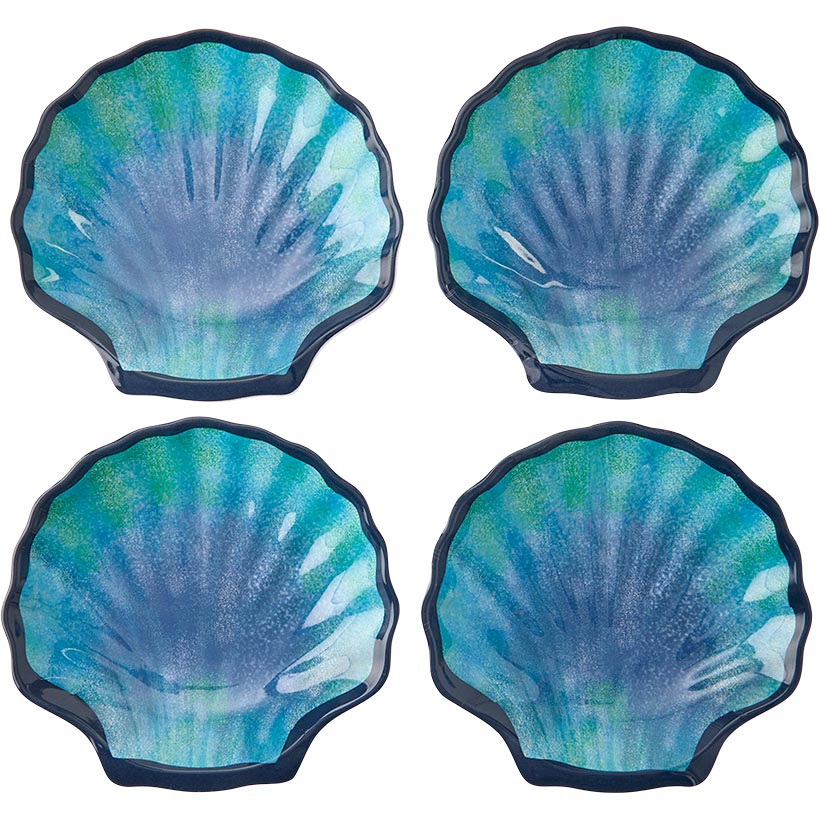 Seaside Beach Shell Melamine Dessert Plates Set of 4 - Image 7