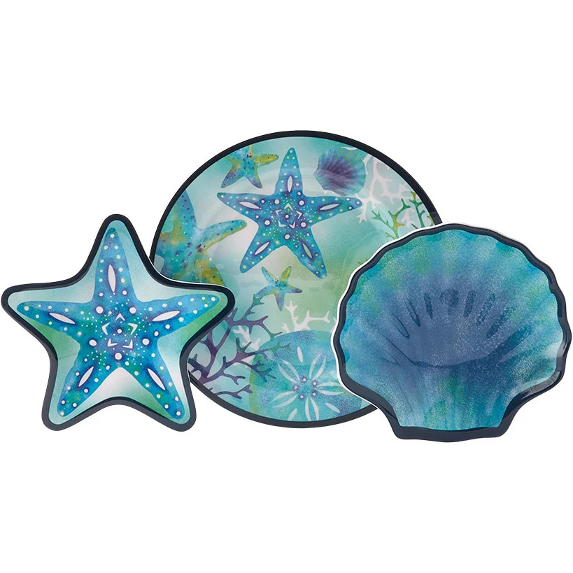 Seaside Beach Starfish Melamine Salad Plates Set of 4 - Image 2