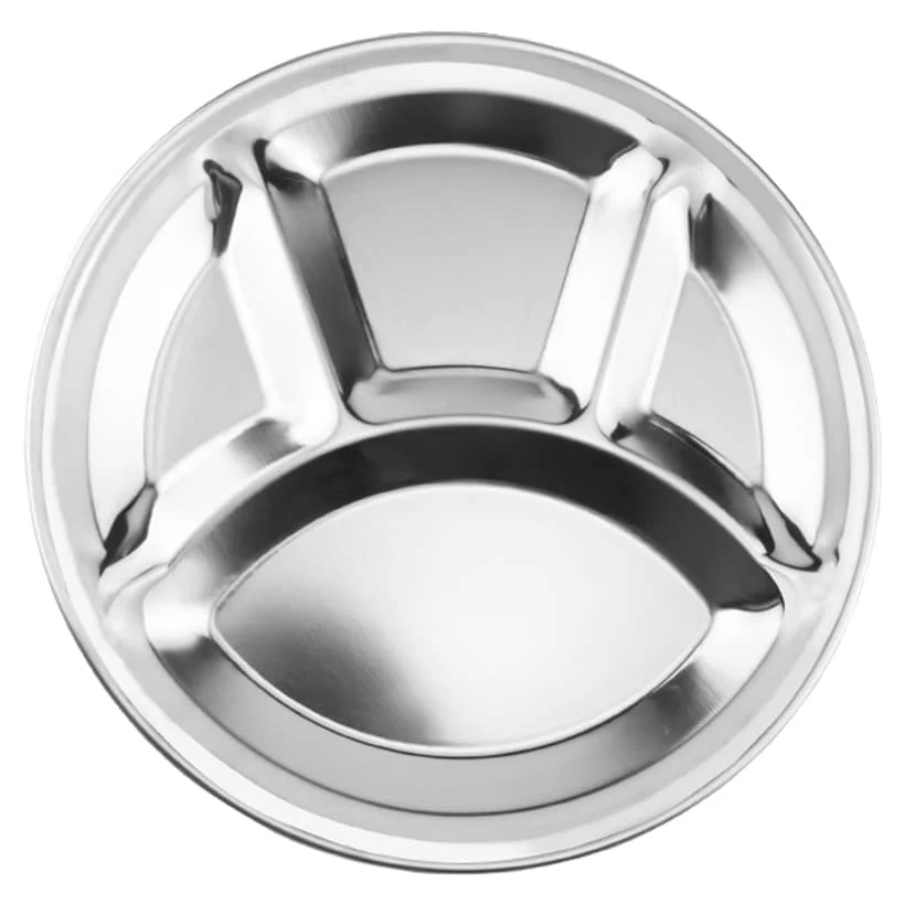 Sectioned Dinner Plate for Adults 11" Round Stainless Steel - Image 3
