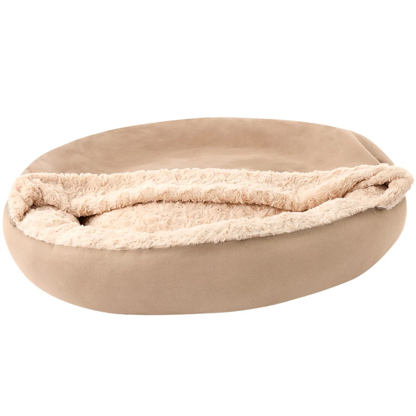 Self-Warming Pet Cave - Cozy Hideway with Round Design, Attached Blanket - Image 2