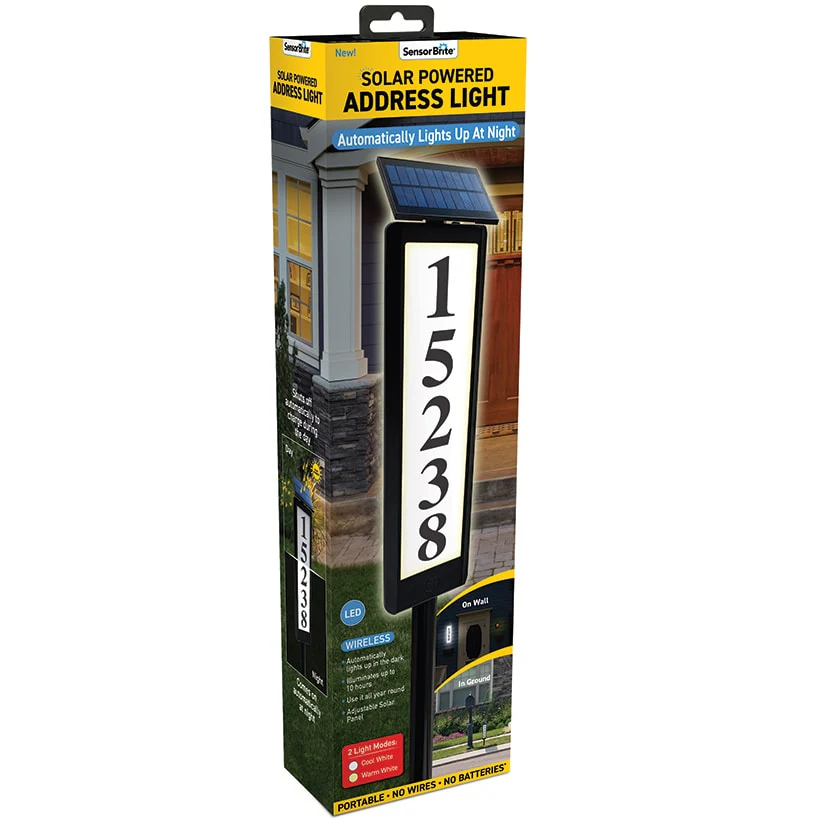 Sensor Brite® Solar Powered, Adjustable, House Address LED Light - Image 10