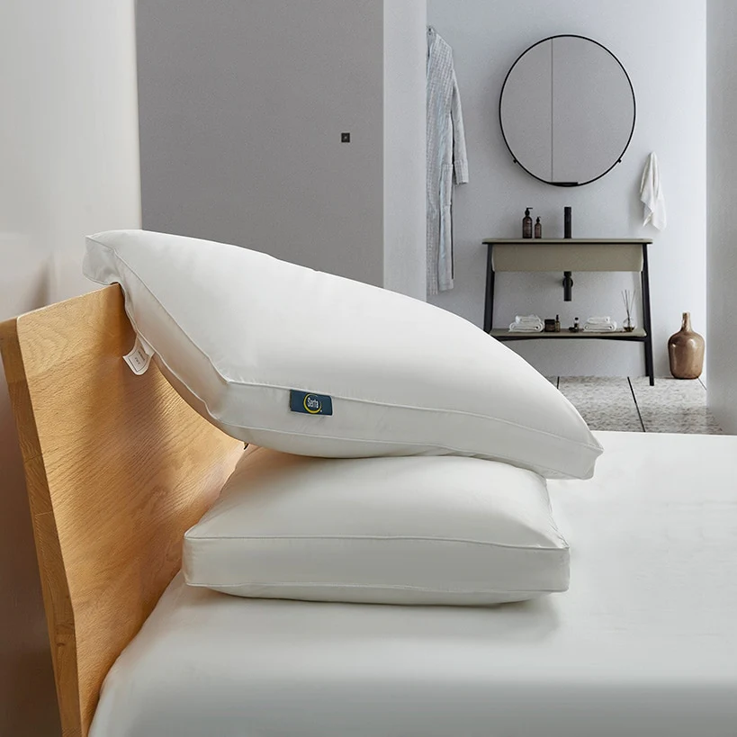 Serta White Goose Feather and Down Fiber Gusseted Pillow 2-Pk - Image 4