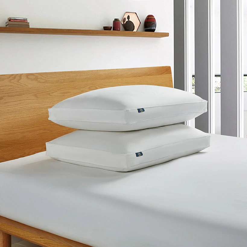 Serta White Goose Feather and Down Fiber Gusseted Pillow 2-Pk - Image 5