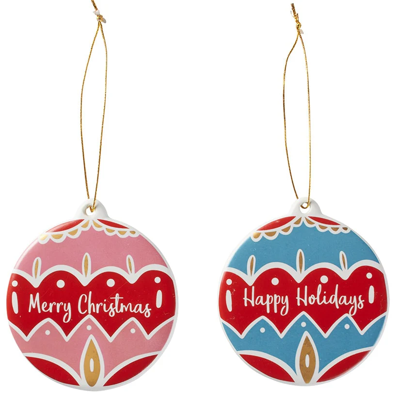 Set of 2 Colorful Round Ornaments - Image 2