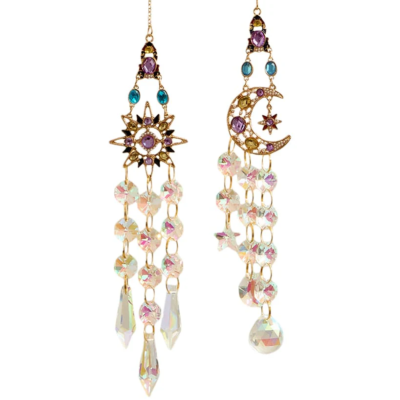 Set of 2 Glass Hanging Suncatchers - Decorative Art Glass Window Decor - Image 3