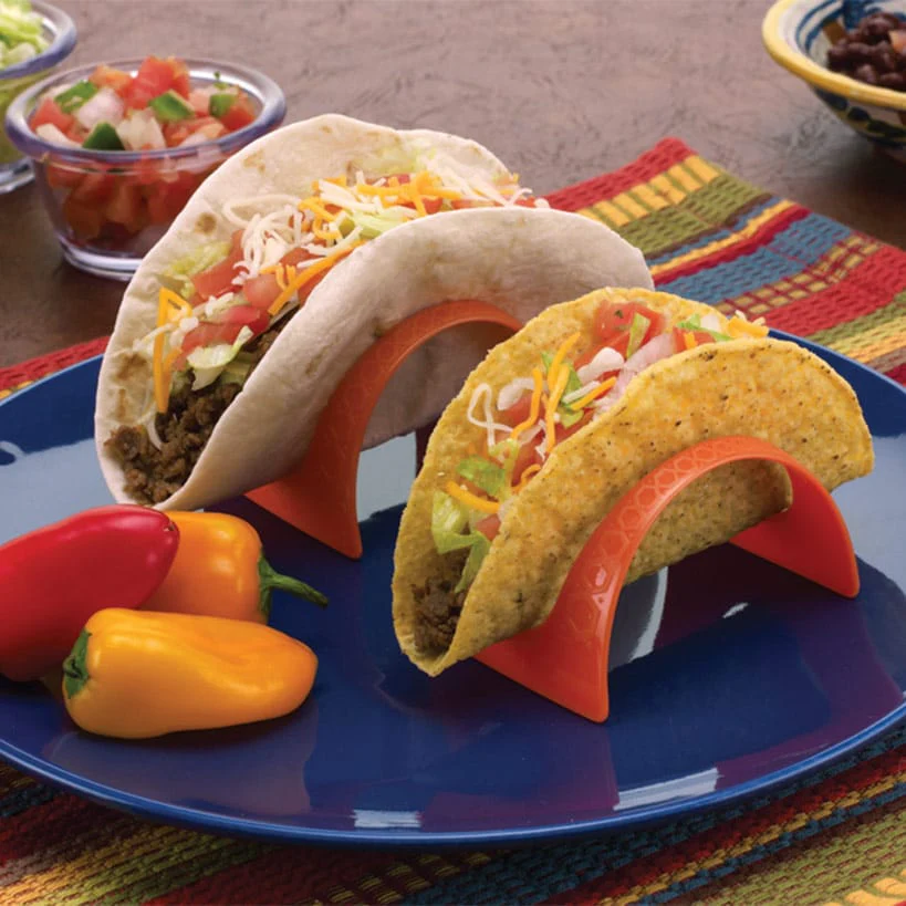 Set of 4 Taco Stands for Soft- and Hard-Shell Tacos