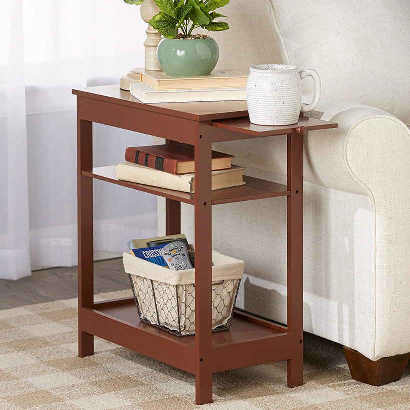 Side Table with Extension Shelf
