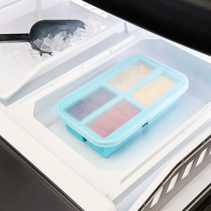 Silicone Food Freezer Tray with Lid - 4 Cups - Image 3