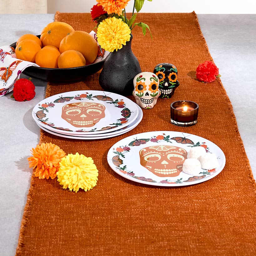Skull and Butterfly Melamine Appetizer Plates - Set of 4 - Image 3