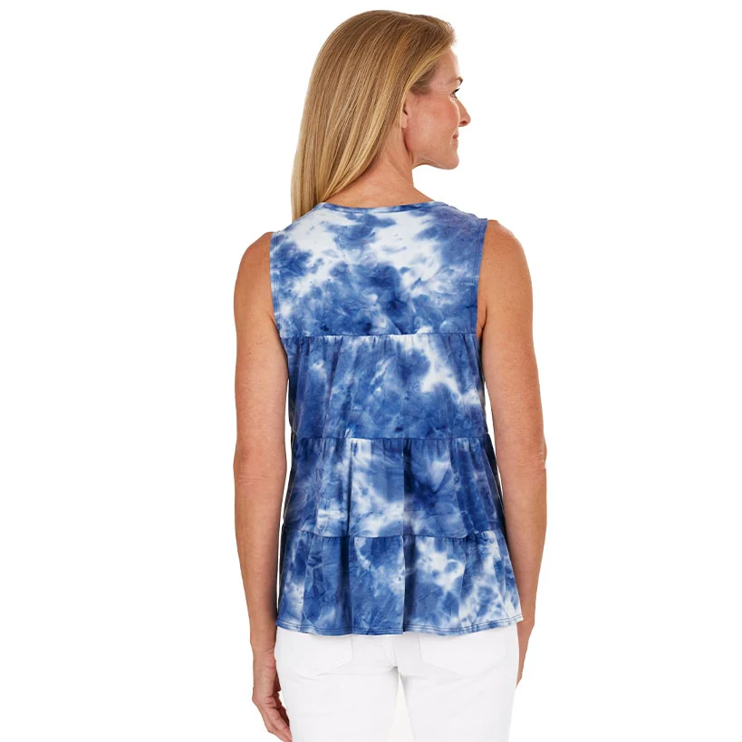 Sleeveless Tie-Dye Tiered Top - Image 2