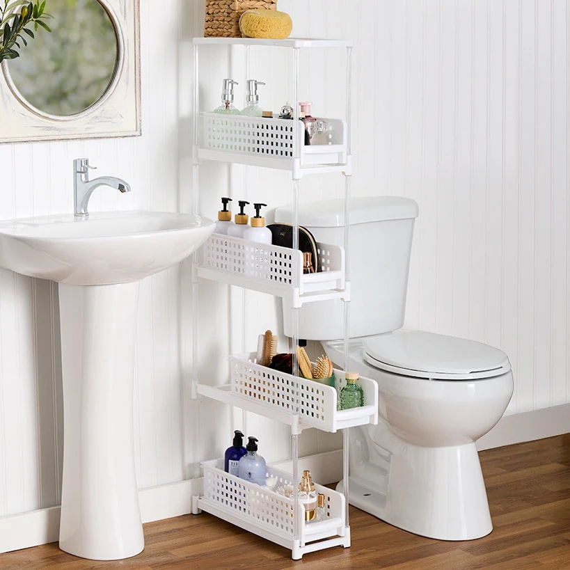 Slide Out Slim Storage Tower for Kitchen - 3 or 4 Drawer - Image 5