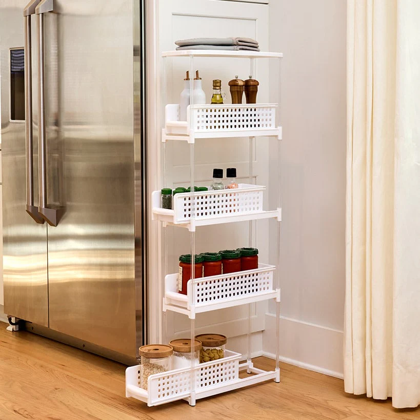 Slide Out Slim Storage Tower for Kitchen - 3 or 4 Drawer - Image 6