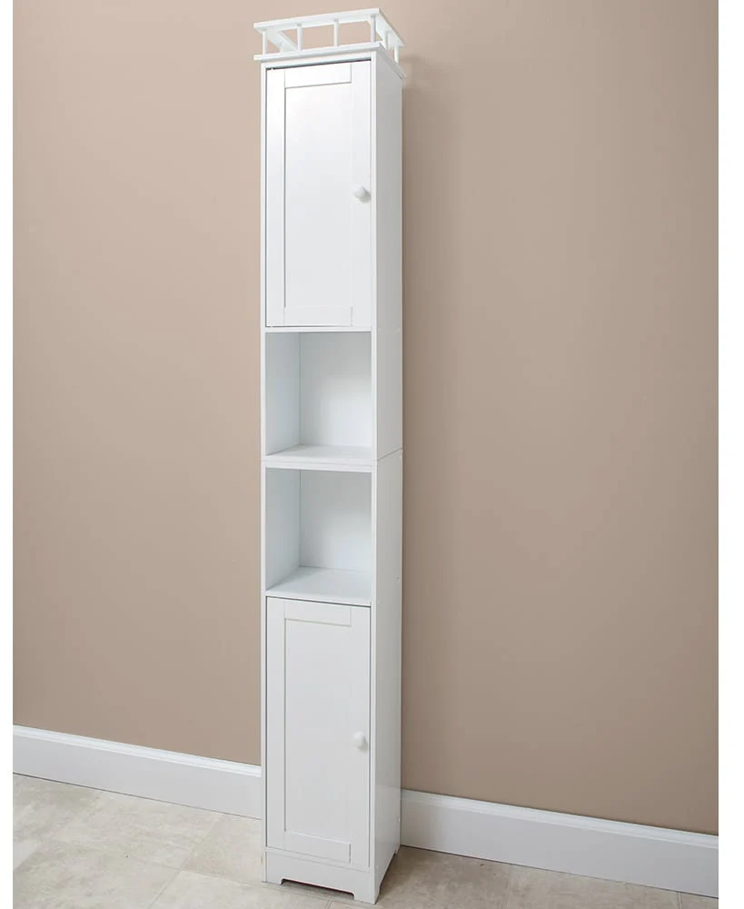 Slim Bathroom Freestanding Storage Cabinet with Shelves and Cupboards - Image 2