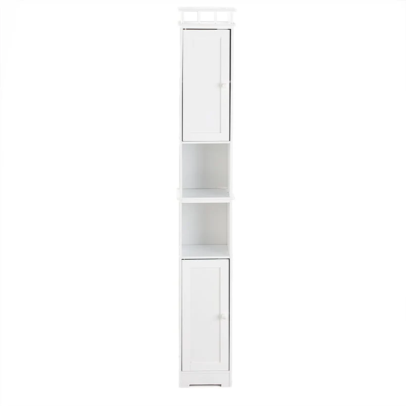 Slim Bathroom Freestanding Storage Cabinet with Shelves and Cupboards - Image 9