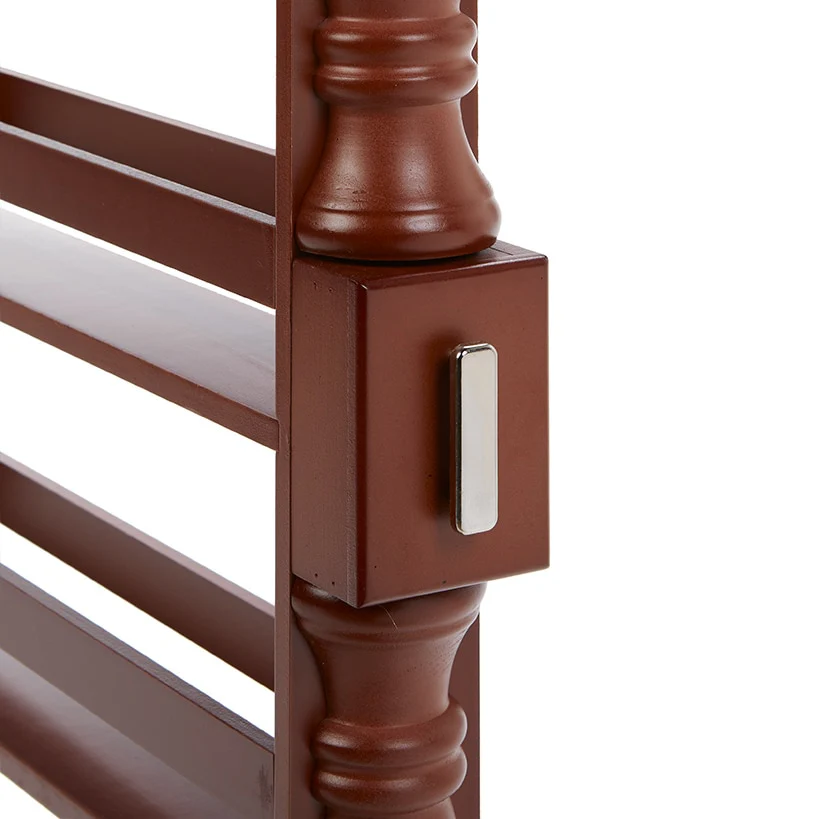 Slim Wooden Spice Rack Cabinet with Wheels - Black, Walnut or White - Image 4