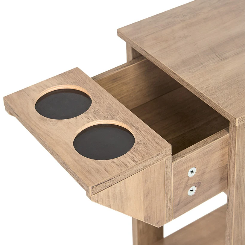 Small Space Side Table with Drink Holders 20”W x 11”D x 24” H - Image 3