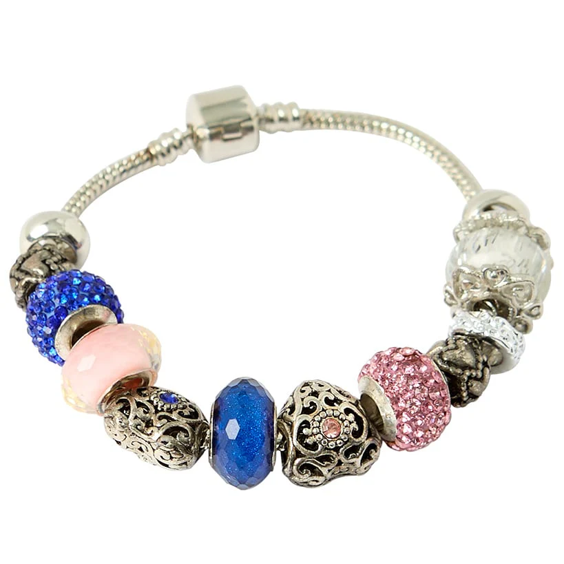 Snake Chain Bracelet with 6 Bead Charms - Image 5