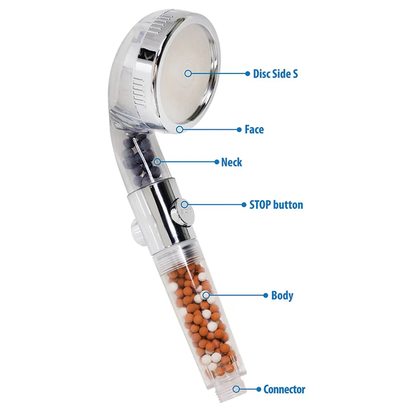 Soft Water High Pressure Shower Head - With 3 Spray Modes and Mineral Beads - Image 6