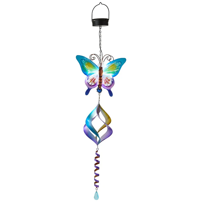 Solar Butterfly Fiber Optic Wind Spinner - Image 3