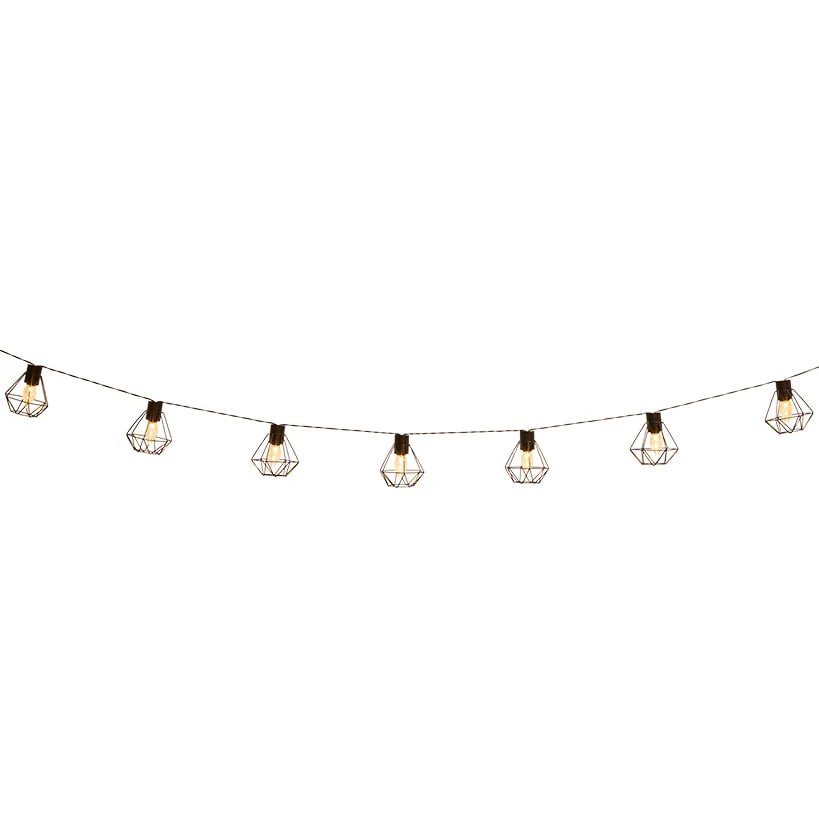 Solar Cafe Lights with Metal Cage Covers 10-LED String - Image 4