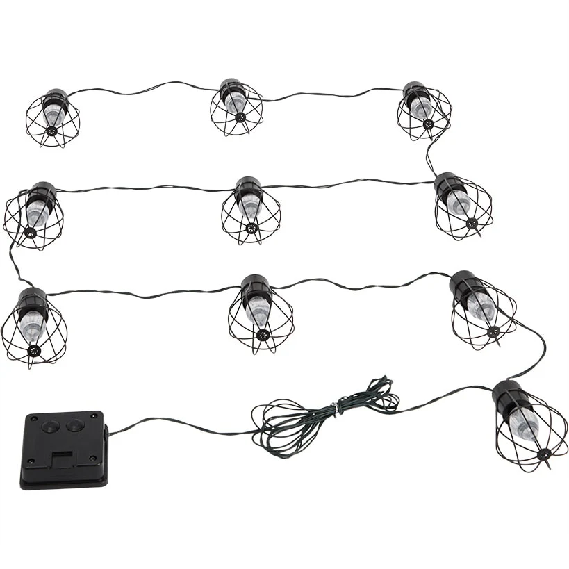 Solar Cafe Lights with Metal Cage Covers 10-LED String - Image 6