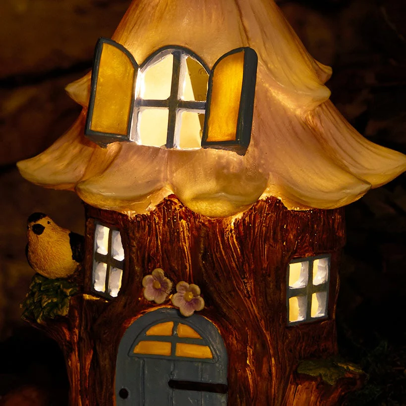 Solar Fairy Resin Outdoor Garden House - Image 3