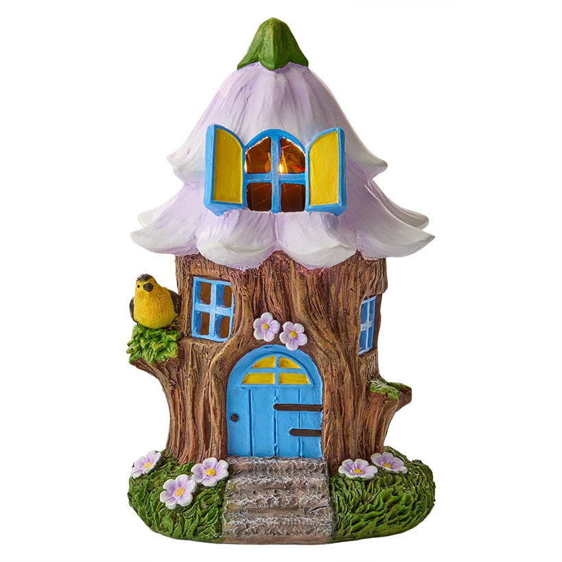 Solar Fairy Resin Outdoor Garden House - Image 4