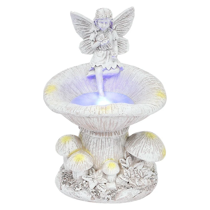 Solar Fairy Statue for Garden with Mushroom - Image 4