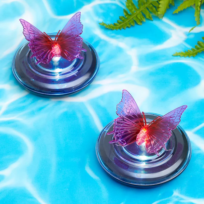 Solar Floating Color-Changing Lights - Butterfly or Dragonfly Set of 2 - Image 2