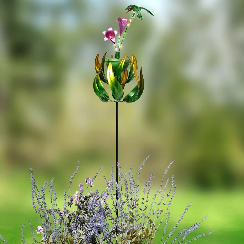 Solar Flower and Butterfly Garden Stake - Image 4