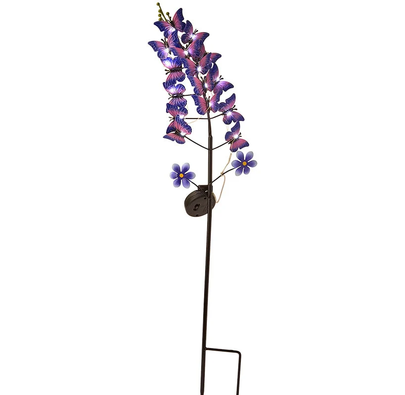 Solar Flower Shaped Butterfly Or Dragonfly Garden Stake - Image 4