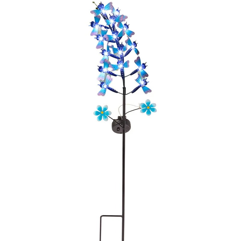 Solar Flower Shaped Butterfly Or Dragonfly Garden Stake - Image 5