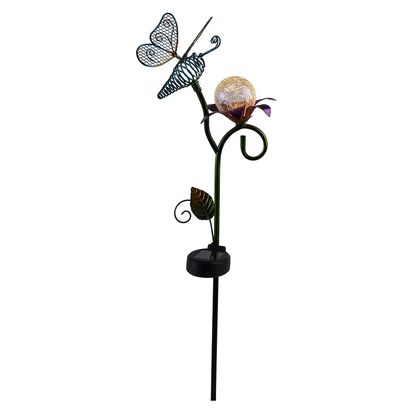 Solar Garden Flower Stake with Butterfly - Image 4