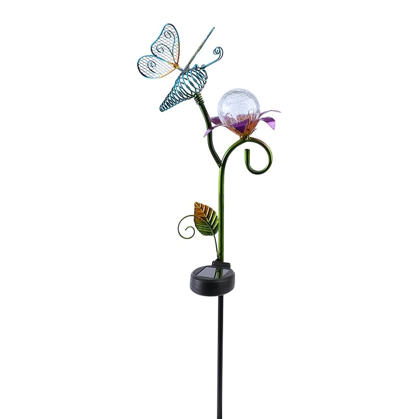 Solar Garden Flower Stake with Butterfly - Image 5